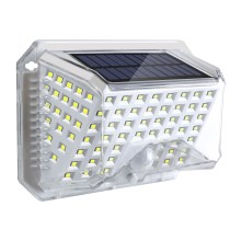 Brilagi - LED Solární nástěnné svítidlo se senzorem WALLIE LED/4W/3,7V 6500K IP65 stříbrná