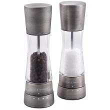 Cole&Mason - Sada mlýnků na sůl a pepř DERWENT 2 ks 19 cm matný chrom