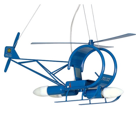 Dětský lustr Helikoptéra 3xE14/60W modrá