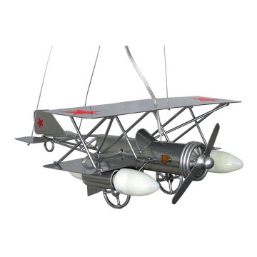 Dětský lustr Letadlo 3xE14/60W stříbrná Dětský lustr Letadlo 3xE14/60W stříbrná