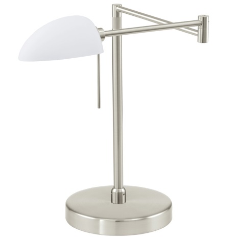 EGLO 91521 - Stolní lampa TAVOLARA matný nikl/opál