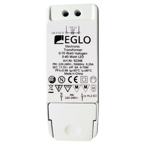 Eglo 92348 - Elektrický transformátor EINBAUSPOT 70W