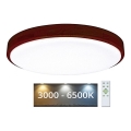 LED Stmívatelné stropní svítidlo LENA LED/60W/230V 3000-6500K dub + dálkové ovládání