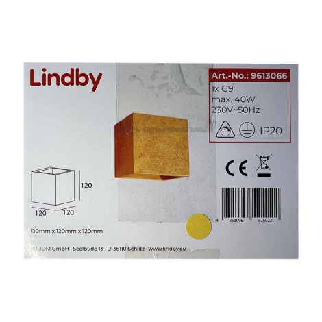 Lindby - Nástěnné svítidlo YADE 1xG9/20W/230V