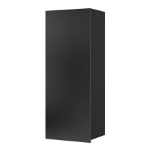 Nástěnná skříňka PAVO 117x45 cm lesklá černá/matná černá