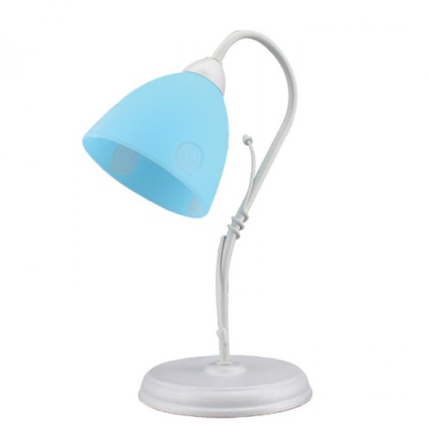 ROTO lampa stolní, 1xE27/60W, stříbrná/modrá