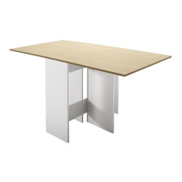 Skládací jídelní stůl 75x140 cm hnědá/bílá