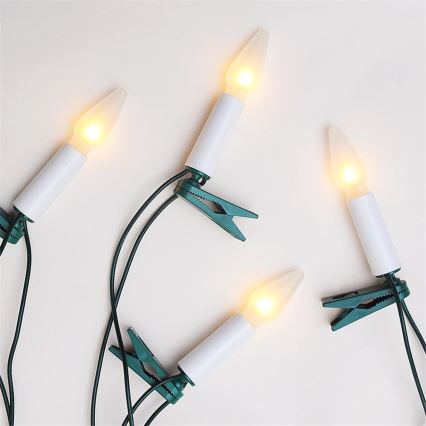 Vánoční řetěz FELICIA 16xE10/14V/230V bílá