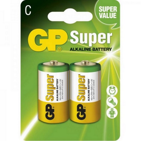 2 ks Alkalická baterie LR14 GP SUPER 1,5V