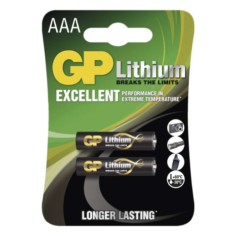 2 ks Lithiová baterie AAA GP LITHIUM 1,5V