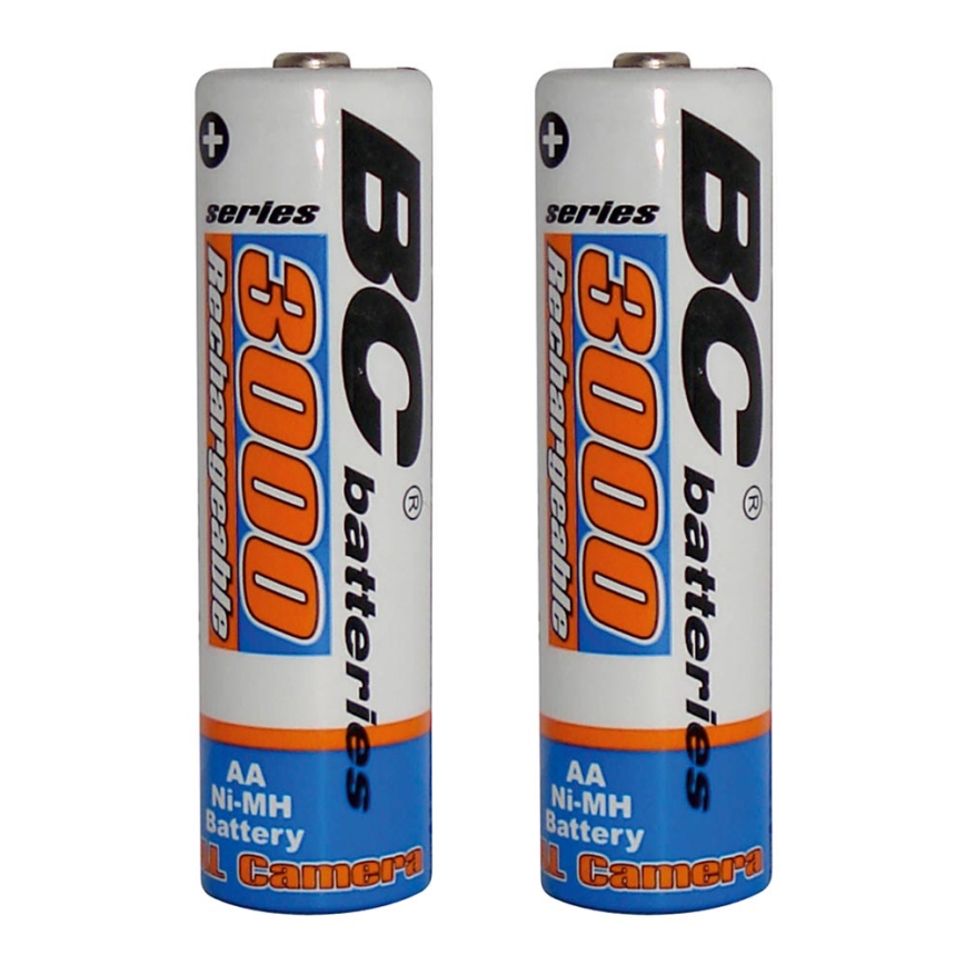 2 ks Nabíjecí baterie NiMH AA 3000 mAh 1,2V