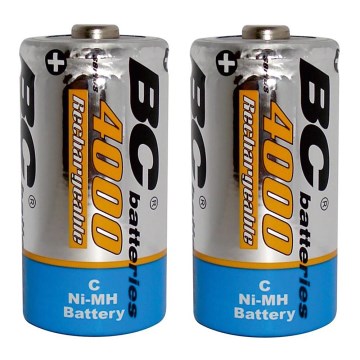 2 ks Nabíjecí baterie NiMH C 4000 mAh 1,2V