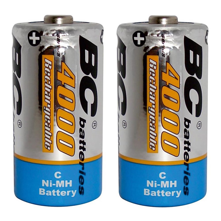 2 ks Nabíjecí baterie NiMH C 4000 mAh 1,2V