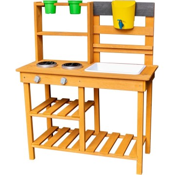 2Kids Toys - Dřevěná zahradní kuchyňka s dřezem