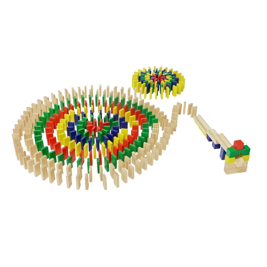 2Kids Toys - Dřevěné domino barevné 400 ks