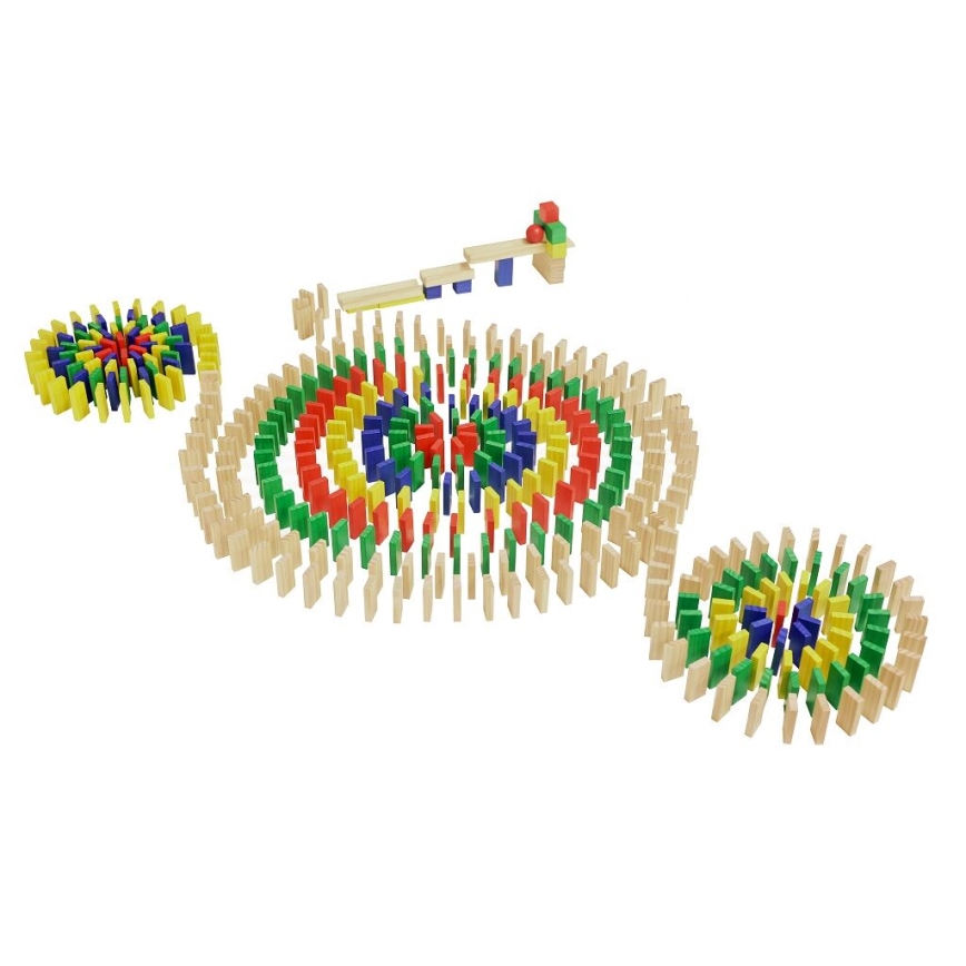 2Kids Toys - Dřevěné domino barevné 800 ks