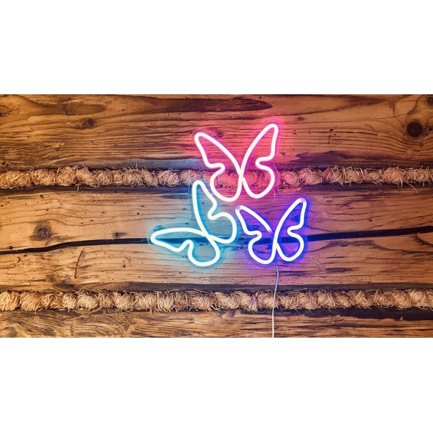 2Kids Toys - LED Neonová nástěnná dekorace LED/5W/USB motýli