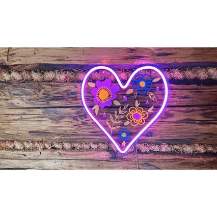 2Kids Toys - LED Neonová nástěnná dekorace LED/5W/USB srdce
