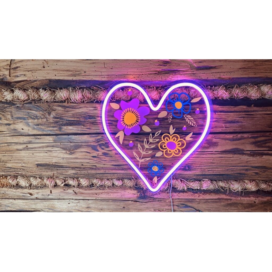 2Kids Toys - LED Neonová nástěnná dekorace LED/5W/USB srdce