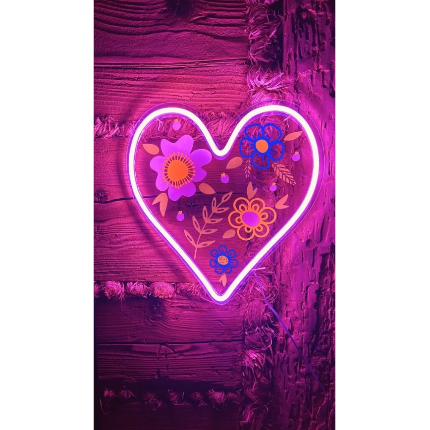 2Kids Toys - LED Neonová nástěnná dekorace LED/5W/USB srdce