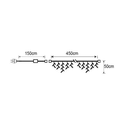 30168 - Vánoční světelný závěs venkovní 4,5m LED/10,5W/230V IP44