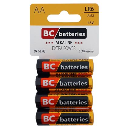 4 ks Alkalická baterie EXTRA POWER AA 1,5V