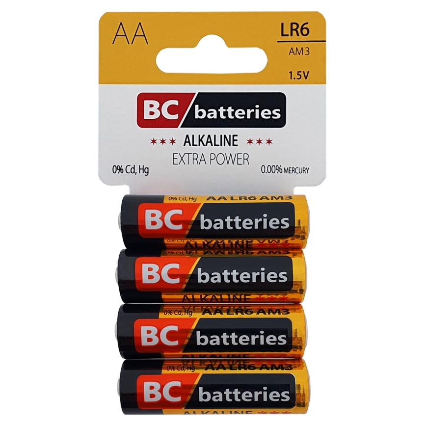 4 ks Alkalická baterie EXTRA POWER AA 1,5V