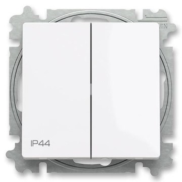 ABB 3559T-A52940 500 - Dvojitý schodišťový vypínač bez rám č. 6+6 ZONI IP44 bílá