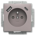 ABB 5569T-A32357 244 - Zásuvka domovní bez rámečku ZONI 250V 1xUSB A+C greige