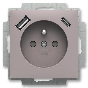ABB 5569T-A32357 244 - Zásuvka domovní bez rámečku ZONI 250V 1xUSB A+C greige