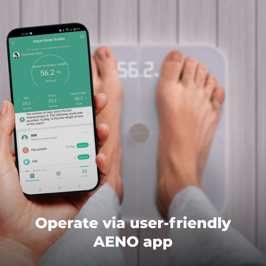 AENO - Chytrá osobní váha 3xAAA