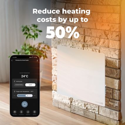 AENO - Chytrý elektrický infrapanel 500W časovač/termostat Wi-Fi bílá