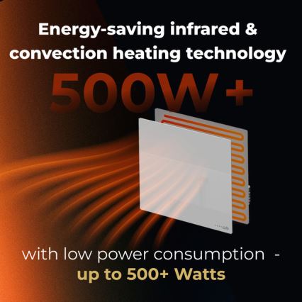 AENO - Chytrý elektrický infrapanel 500W časovač/termostat Wi-Fi bílá