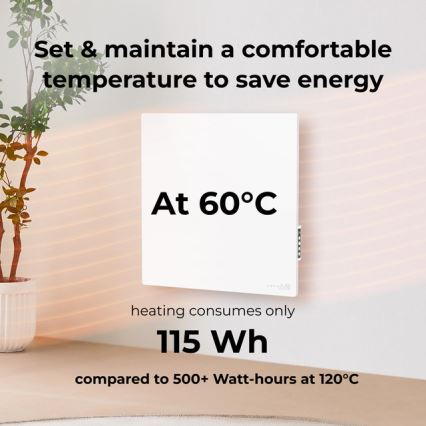 AENO - Chytrý elektrický infrapanel 500W časovač/termostat Wi-Fi bílá