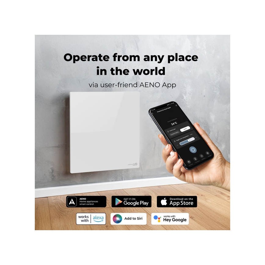 AENO - Chytrý elektrický infrapanel 500W časovač/termostat Wi-Fi bílá