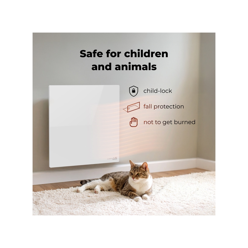AENO - Chytrý elektrický infrapanel 500W časovač/termostat Wi-Fi bílá