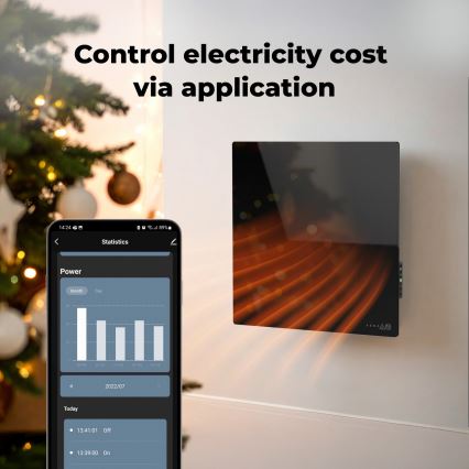 AENO - Chytrý elektrický infrapanel 500W časovač/termostat Wi-Fi bílá