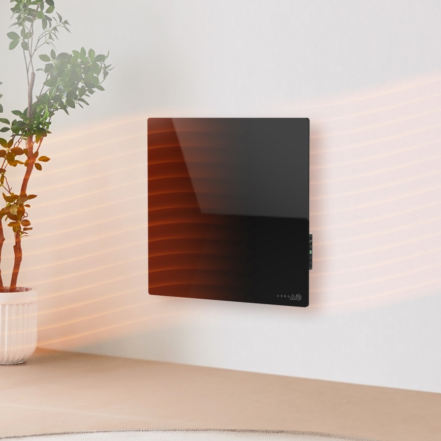 AENO - Chytrý elektrický infrapanel 500W časovač/termostat Wi-Fi černá