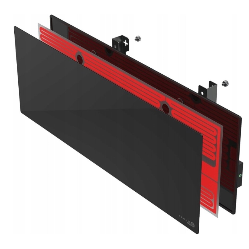 AENO - Chytrý elektrický infrapanel s LED displejem 700W časovač/termostat IP44 Wi-fi černá