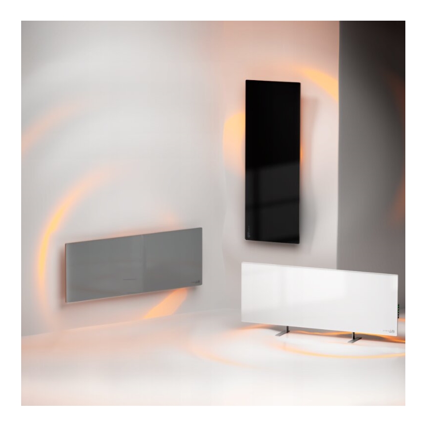 AENO - Chytrý elektrický infrapanel s LED displejem 700W časovač/termostat IP44 Wi-fi černá