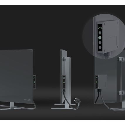 AENO - Chytrý elektrický infrapanel s LED displejem 700W časovač/termostat IP44 Wi-fi šedá