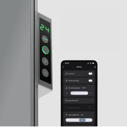 AENO - Chytrý elektrický infrapanel s LED displejem 700W časovač/termostat IP44 Wi-fi šedá
