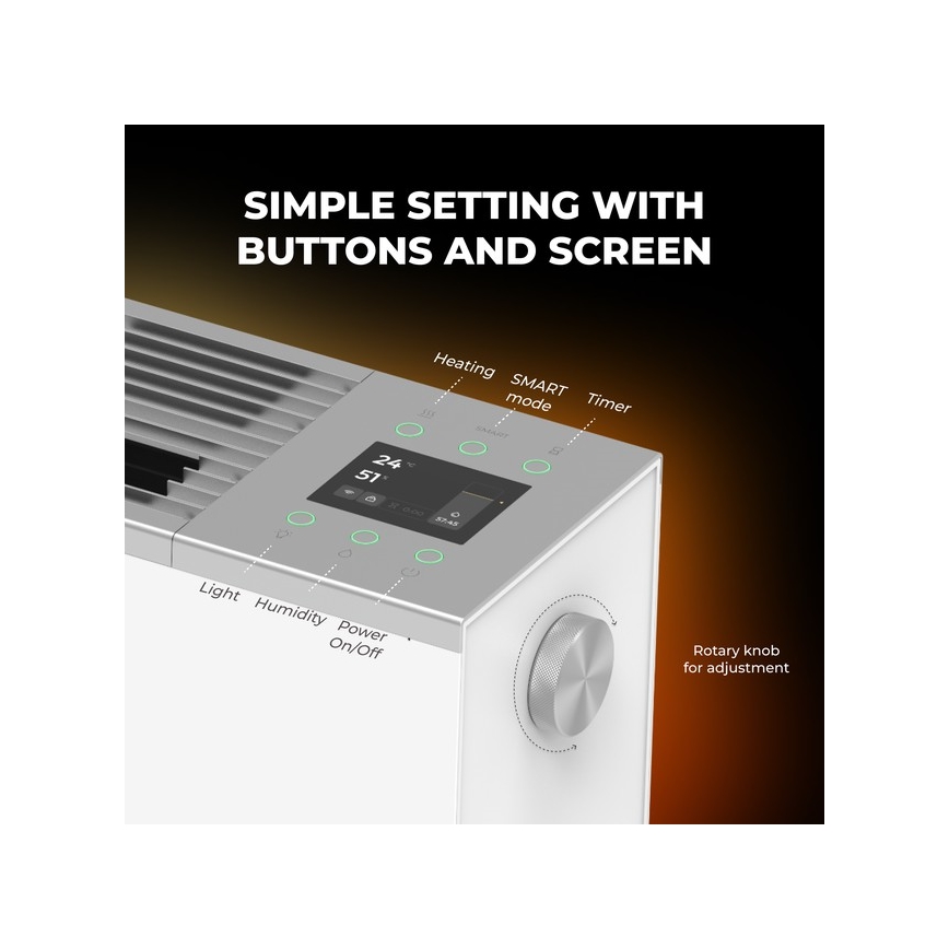 AENO - Chytrý elektrický přímotop/konketor 1000/2000W bílá