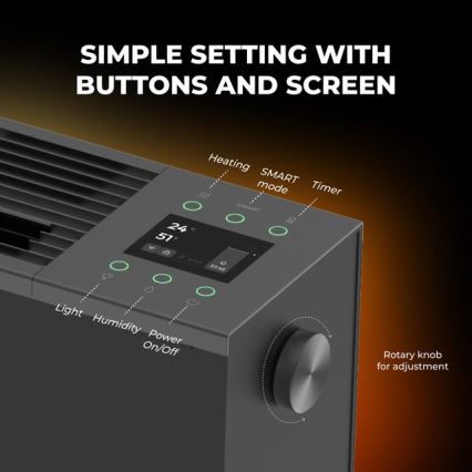 AENO - Chytrý elektrický přímotop/konketor 1000/2000W černá