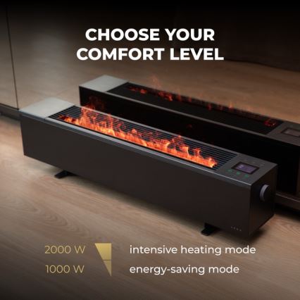 AENO - Chytrý elektrický přímotop/konvektor 1000/2000W černá