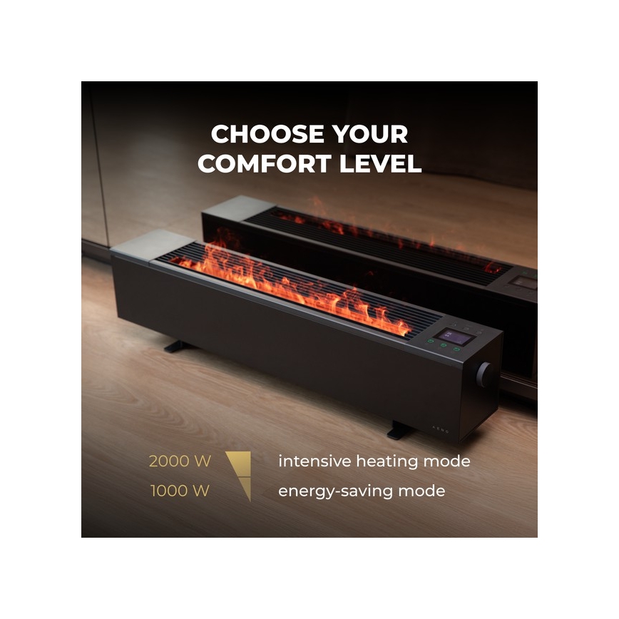 AENO - Chytrý elektrický přímotop/konvektor 1000/2000W černá