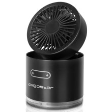 Aigostar - Bezdrátový mini stolní ventilátor s mlhovým efektem MIST 10W/5V černá