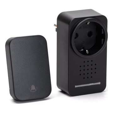 Aigostar - Bezdrátový zvonek do zásuvky 1Z 230V IPX4 černá