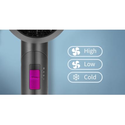 Aigostar - Cestovní fén 1800W/230V fialová/černá