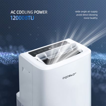 Aigostar - Chytrá mobilní klimatizace 1337W/230V 12000 BTU Wi-Fi bílá + dálkové ovládání